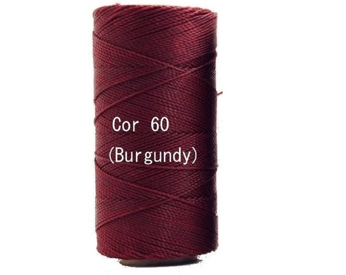 Linhasita Burgundy Cor 60 Waxed Polyester Cord/ Hilo/ Spool/ Spring
