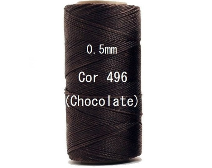 Linhasita Dark Chocolate (0.5 mm) Cor 496, Waxed Polyester Macrame Cord/ Beading/ Spool