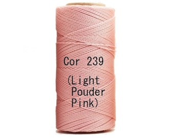 Linhasita Light Powder Pink cor 239 - Waxed Polyester Cord Washable, durable/ Hilo