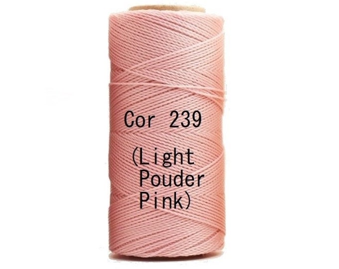 Linhasita Light Powder Pink cor 239 - Waxed Polyester Cord Washable, durable/ Hilo