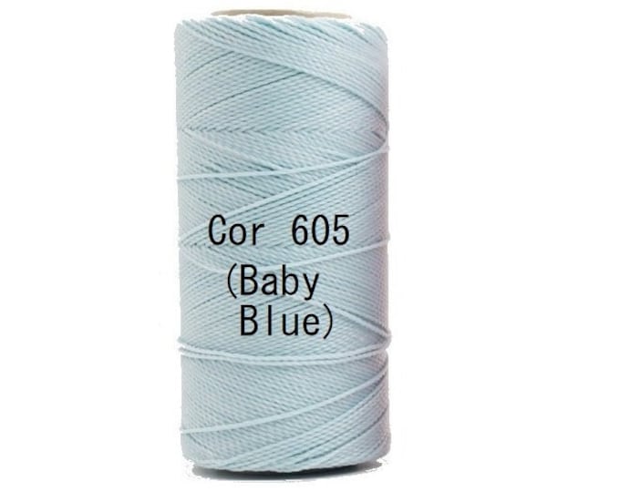 Linhasita Baby Blue cor 605, Waxed Polyester Macrame Cord / String / Hilo
