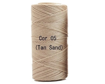 Linhasita Tan Sand cor 05 - 100% Waxed Polyester Macrame Cord Durable Washable/ Hilo