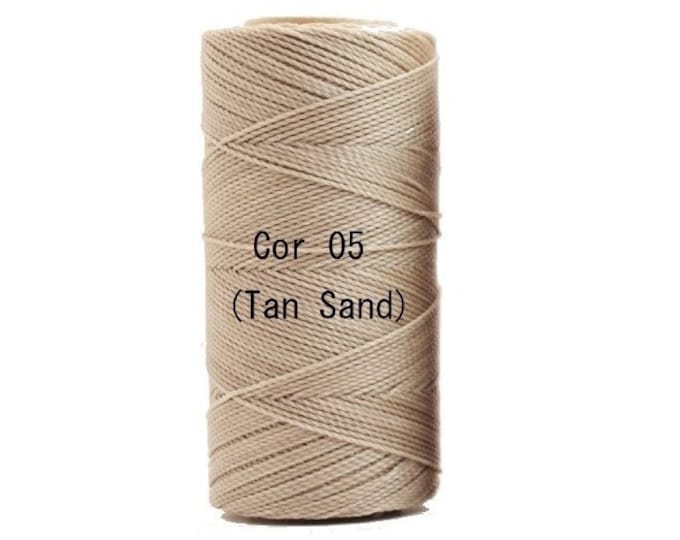 Linhasita Tan Sand cor 05 - 100% Waxed Polyester Macrame Cord Durable Washable/ Hilo