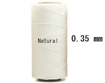 0.35 mm Linhasita Cor (Natural), PE-1, Waxed Polyester Cord Durable Washable/ Spool/ Hilo