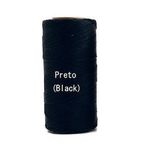 Linhasita Black cor PRETO 100% Waxed Polyester Macrame Cord/ String/ Hilo