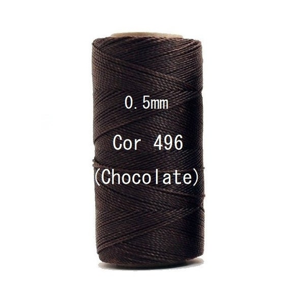 Linhasita Dark Chocolate (0.5 mm) Cor 496, Waxed Polyester Macrame Cord/ Beading/ Spool