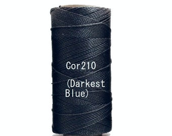 Linhasita Darkest Blue COR 210,  Waxed Polyester Cord Washable, durable, Hilo, String