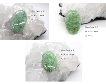 Moss Agate Stones Cabochons/ Oval/ Crystal/ Translucent