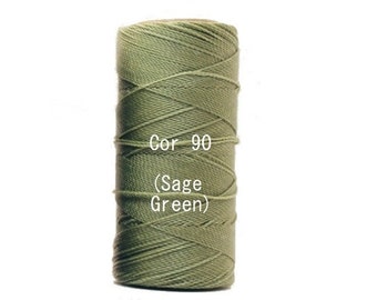 Linhasita Sage Green Cor 90, Waxed Polyester Macrame Cord / String / Hilo/ Spools