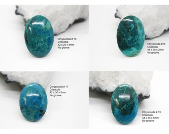 Chrysocolla Semiprecious Gem/ Cabochon/ Healing Stone/ Polished Group