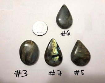 Iridescent Oval Labradorite, Semi Precious Gemstone Cabochon- Macrame / Wire Jewelry