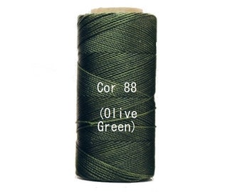 Linhasita Olive Green Cor 88, Waxed Polyester Macrame Cord/ Spools/ String/ Durable/ Hilo