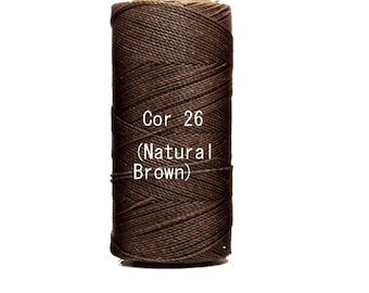 Linhasita Natural Brown Cor 26, Waxed Polyester Macrame Cord/ String/ Hilo/ Spool