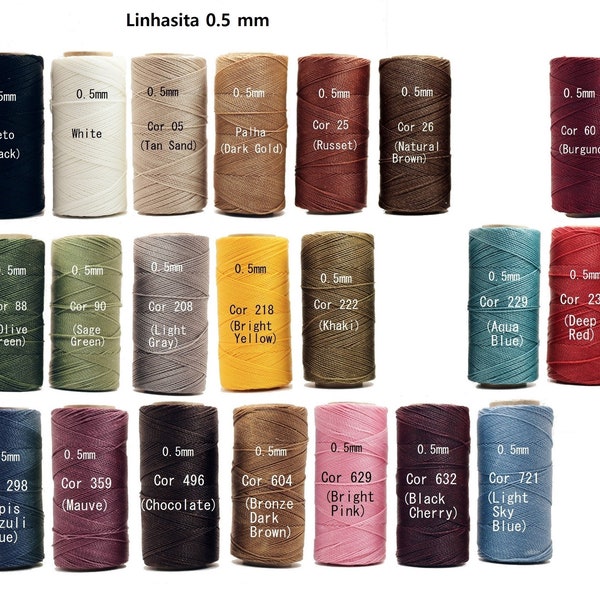 Linhasita 0.5 mm Macrame Colors waxed polyester cord/Spool - Hilo/ Beckinka