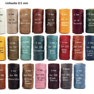 Linhasita 0.5 mm Macrame Colors waxed polyester cord/Spool - Hilo/ Beckinka