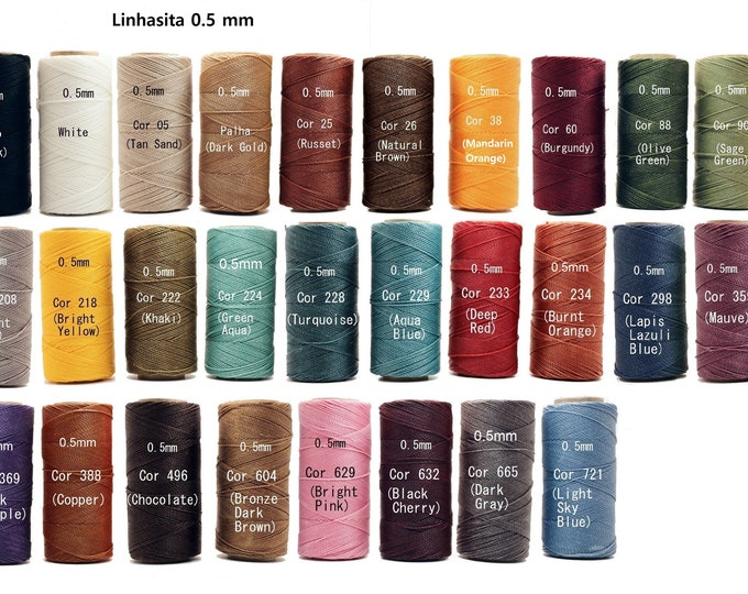 Linhasita 0.5 mm Macrame Colors waxed polyester cord/Spool - Hilo/ Beckinka