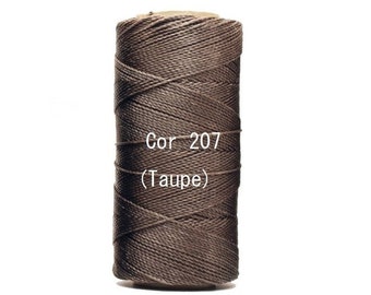 Linhasita Taupe Cor 207, Waxed Polyester Macrame Cord / String / Hilo