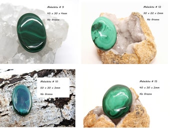 Gorup 1 Malachite Stones/ Semiprecious / Cabochon/ Green/ Gem/ Crystal/ Oval