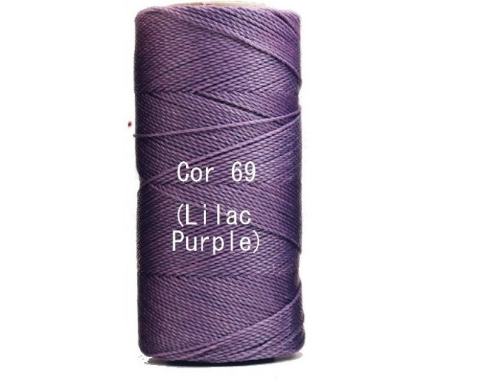 Linhasita Lilac Cor 69, Waxed Polyester Macrame String/ Cords/ Spools