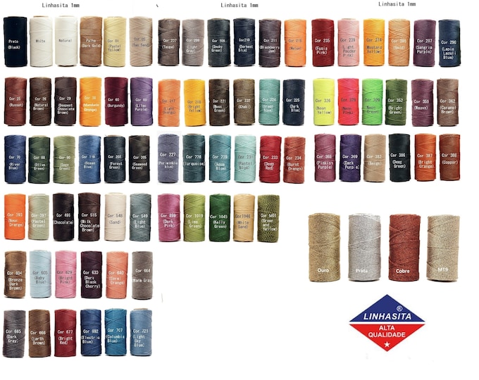 Linhasita 1 mm Macrame Colors waxed polyester cord - Hilo/ Beckinka