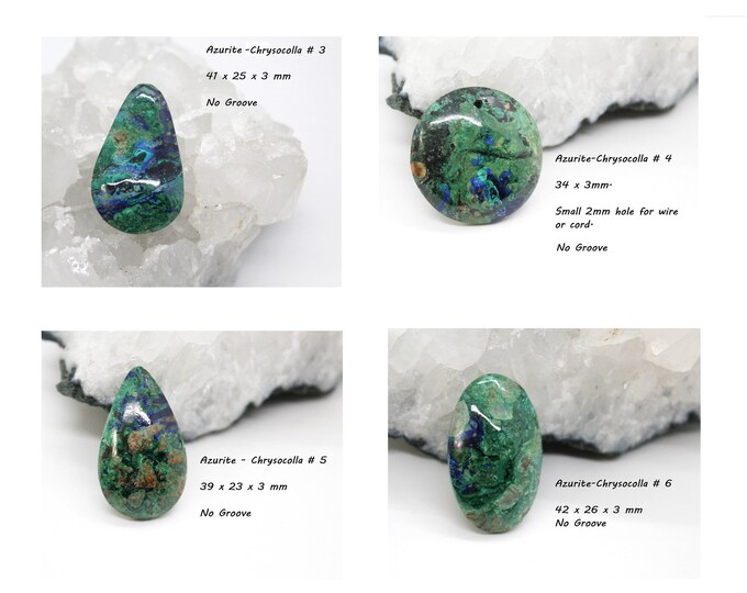 Group Azurite-Chrysocolla Gemstones/ Cabochon/ Crystal/ Formed and Polished