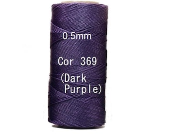 Linhasita Dark Purple cor 369 (0.5mm) - Waxed Polyester Cord Washable, durable / Hilo/ Spool