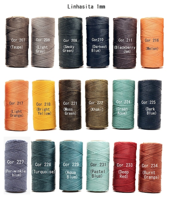 Round Waxed Thread for Leather Sewing - Leather Thread Wax String Polyester  Cord for Leather Craft Stitching Bookbinding by Mandala Crafts 1mm 22 X 24  Yards 24 Assorted Colors 