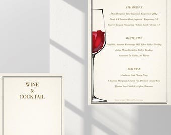 Luxury Beverage List Canva Editable Cocktail Design Instant Download