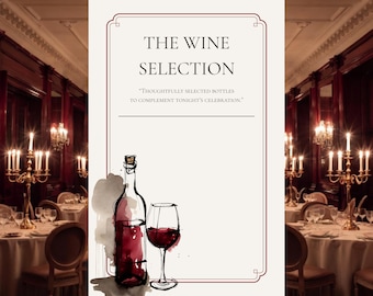 Luxury Cocktail Template Canva Editable – Elegant Wedding Drink List – A4 & 21x33 cm