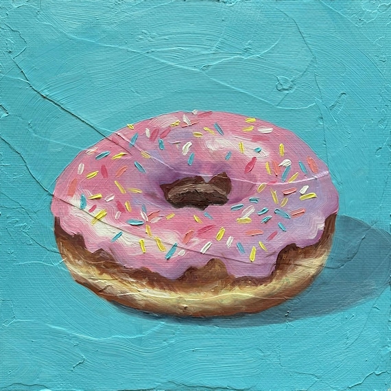 Original Donut Oil Painting - READY TO SHIP - 6x6