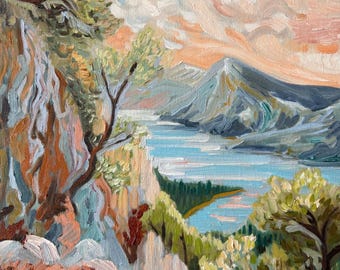 Original Landscape Oil Painting - Abstact Art Impressionist Painting Colorful Artwork Expressive 11x14