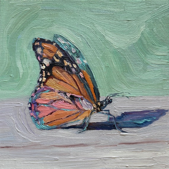 Original Butterfly Oil Painting Study - CURRENTLY DRYING
