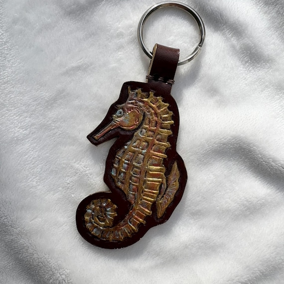 Leather Seahorse Keyfob/ Purse Charm