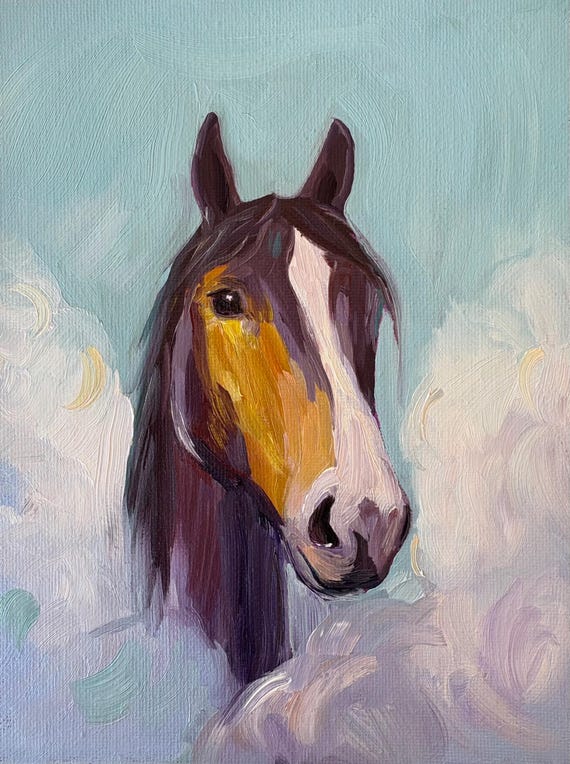 Horse Original Oil Painting - CURRENTLY DRYING 6x8