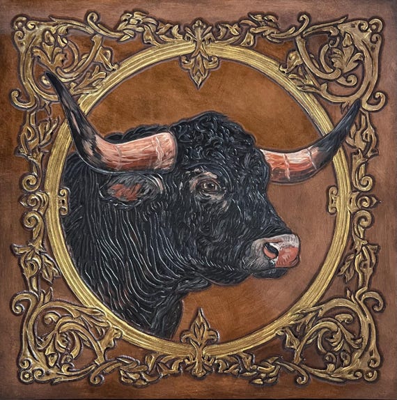 "Western Spirit" Original Leather Artwork