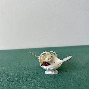 Seashell Spice or Caviar Holder – Handcrafted Double Bowl