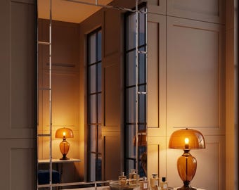 Art Deco Rectangular Wall Mirror: Beveled Edge Large Statement Decorative Silhouette