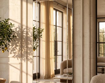 Rectangular Art Deco Wall Mirror: Beveled Edge Large Statement Decorative