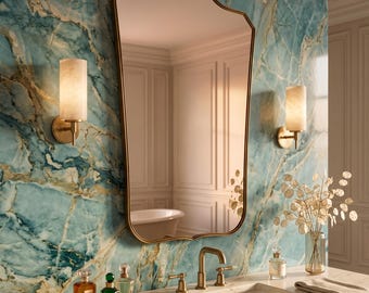 Arched Wall Mirror: Scalloped Top Rounded Corners Vintage Ornate Decorative Statement Art