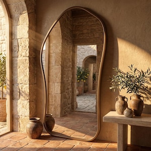 Ganzkörper-Bodenspiegel: Schiefer gewölbter abgerundeter Rechteck-großer Körper-große Aussage