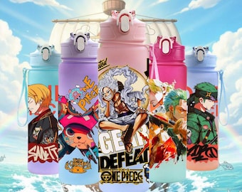 One Piece Anime Wasserflasche - 750ml Auslaufsicherer tragbarer Trinkbecher