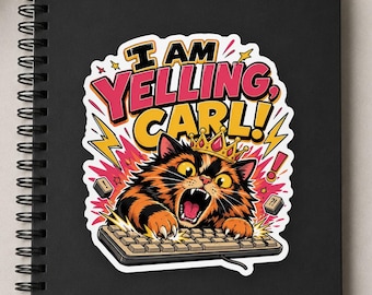 Funny Yelling Cat Sticker Angry Keyboard Kitty Decal For Laptop Water Bottle Journal Planner Gamer Cat Lover Gift Free Shipping