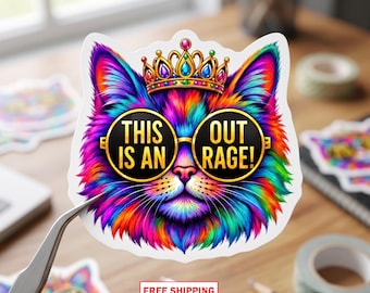 This is an Outrage! Sticker, DCC Fan Art, Adventure Humor Decal, Reader Gift Idea,Funny Quote Decal, Fantasy Book Lover Gift, Free Shipping