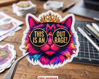 This is an Outrage! Sticker, DCC Fan Art, Adventure Humor Decal,Funny Quote Decal, Reader Gift Idea, Fantasy Book Lover Gift, Free Shipping