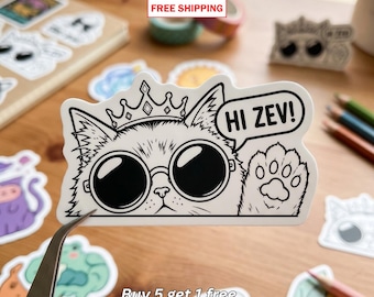 Hi Zev! Sticker, Dungeon Crawler Carl Fan Art, Princess Donut Decal, , Adventure Humor Decal, Reader Gift Idea, Free Shipping