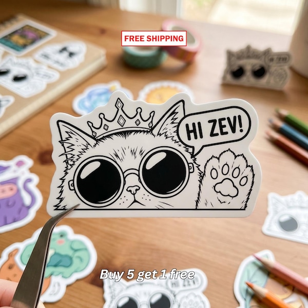Hi Zev! Sticker, Dungeon Crawler Carl Fan Art, Princess Donut Decal, , Adventure Humor Decal, Reader Gift Idea, Free Shipping