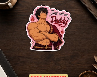 Funny Anime Sticker Vinyl Decal Just Call Me Daddy Humor Gift For Laptop Water Bottle Anime Fan Gift Idea Aesthetic Free Shipping
