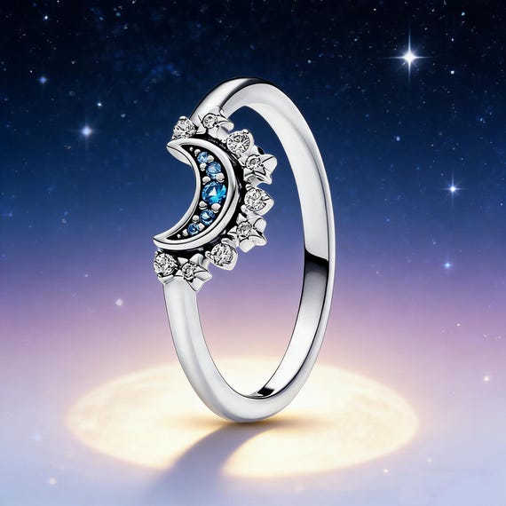 Pandora Sun & Moon Celestial Stackable Ring, 925 … - image 3