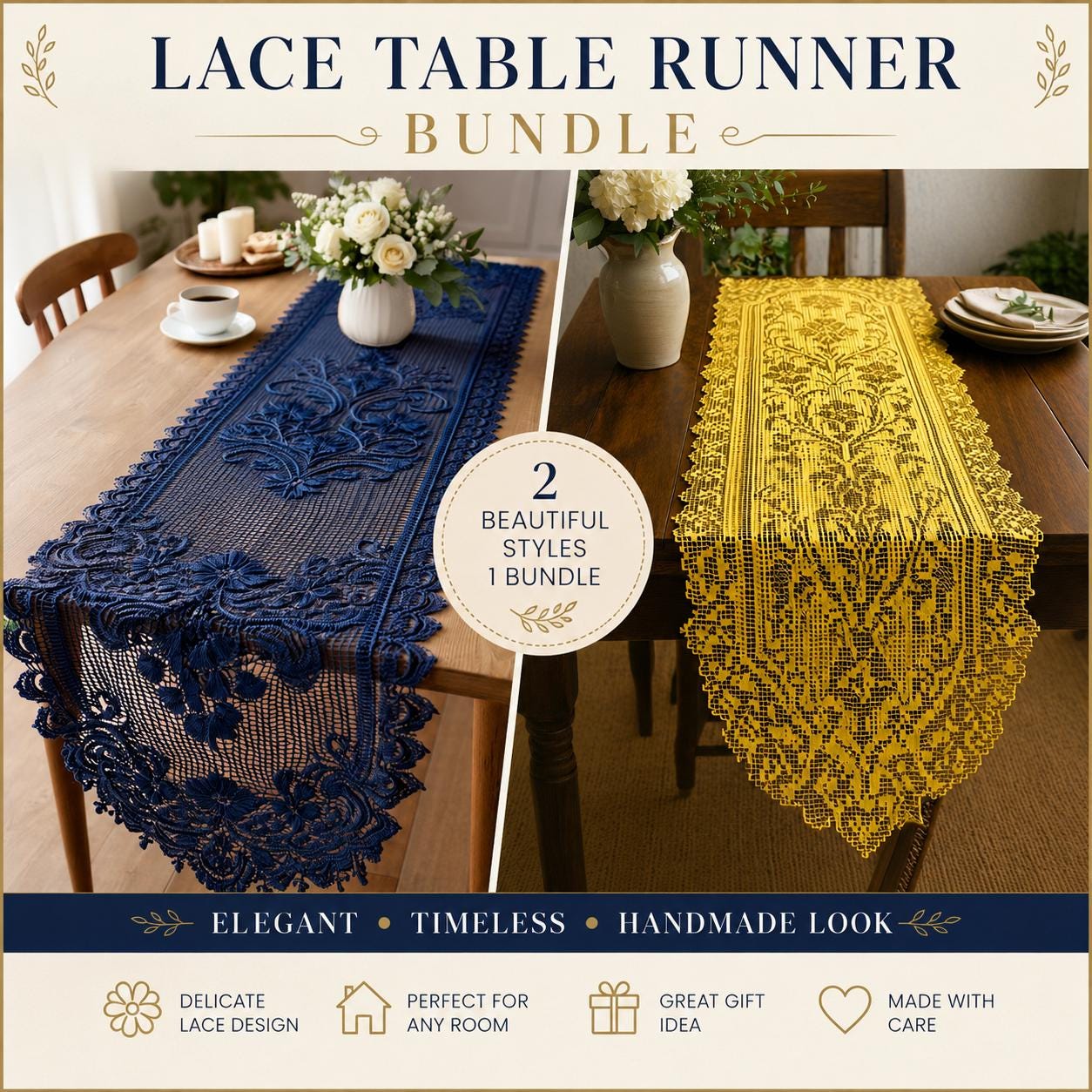 38 Table Runner Crochet Patterns to Refresh Your Home with Handmade Texture 34 Filet Crochet Table Runner Pattern Bundle