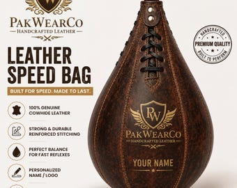 Leather Boxing Speed Bag, Personalized Cowhide Speed Ball, Custom Training Gear, Home Gym